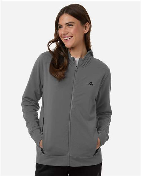 Adidas Women's Game & Go Fleece Full-Zip Hooded Sweatshirt - Adidas AT209