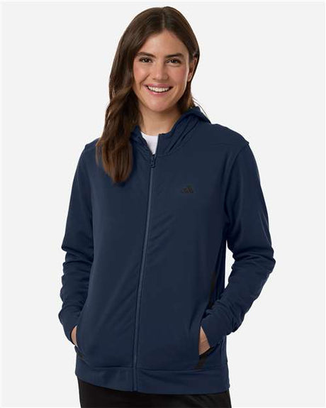 Adidas Women's Game & Go Fleece Full-Zip Hooded Sweatshirt - Adidas AT209