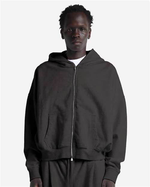 Shaka Wear Unisex Garment-Dyed Cropped Full-Zip Hooded Sweatshirt - Shaka Wear SHGCZ