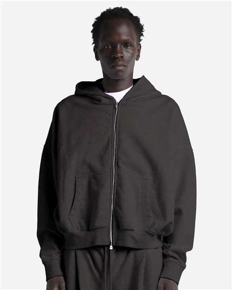 Shaka Wear Unisex Garment-Dyed Cropped Full-Zip Hooded Sweatshirt - Shaka Wear SHGCZ