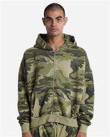 Shaka Wear Unisex Garment-Dyed Cropped Full-Zip Hooded Sweatshirt - Shaka Wear SHGCZ