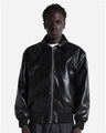 Shaka Wear Unisex PU Leather Collared Varsity Jacket - Shaka Wear SHPVB