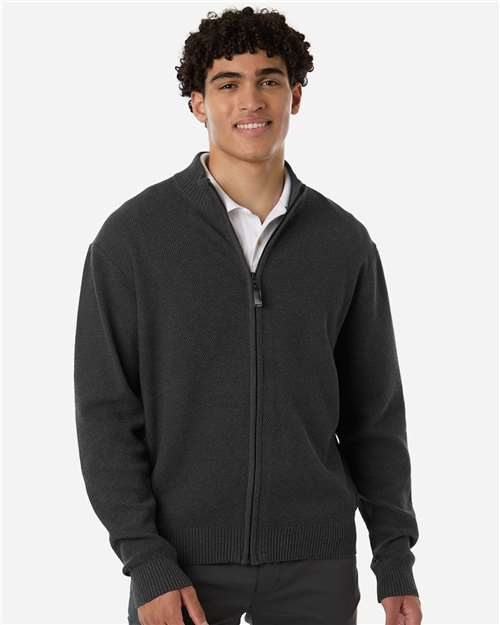 Devon & Jones Men's Hartland Textured Full Zip Sweater - Devon & Jones DG451