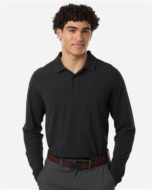 Harriton Men's Valiant Cotton Snag Protect Long-Sleeve Polo - Harriton M205L