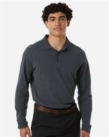 Harriton Men's Valiant Cotton Snag Protect Long-Sleeve Polo - Harriton M205L