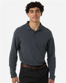 Harriton Men's Valiant Cotton Snag Protect Long-Sleeve Polo - Harriton M205L
