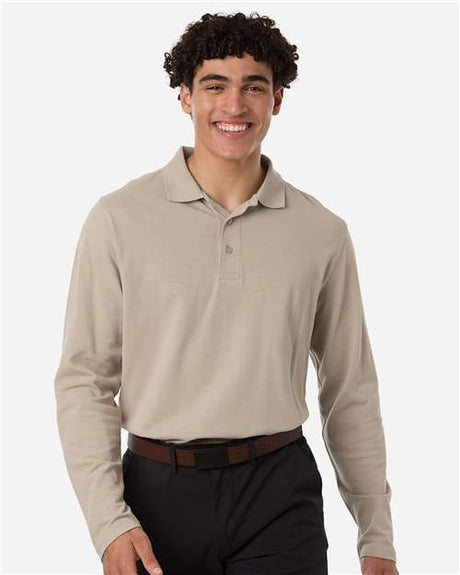 Harriton Men's Valiant Cotton Snag Protect Long-Sleeve Polo - Harriton M205L