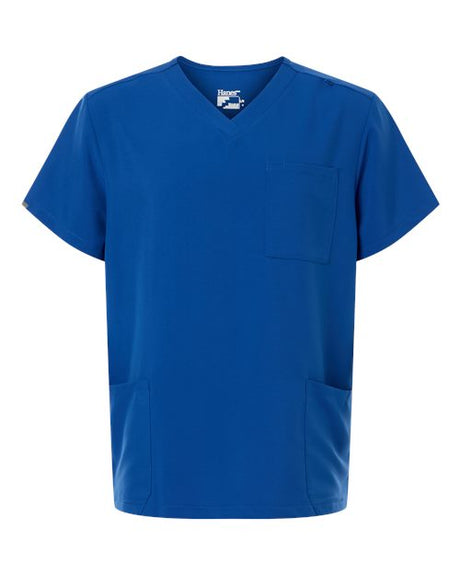 Hanes HMB002 Men's V-Neck 3-Pocket Scrub Top