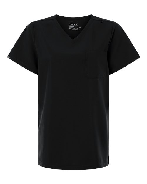 Hanes HSB000 Women's V-Neck 1-Pocket Scrub Top