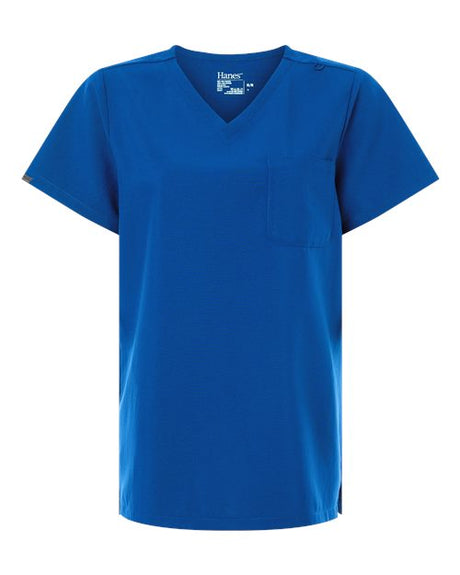 Hanes Women's V-Neck 1 Pocket Scrub Top - Hanes HSB000