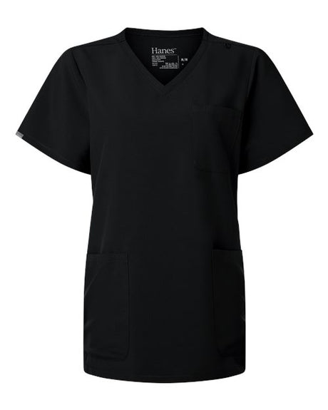 Hanes HSB002 Women's V-Neck 3-Pocket Scrub Top