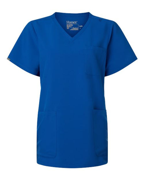 Hanes HSB002 Women's V-Neck 3-Pocket Scrub Top