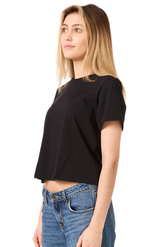 Royal Apparel 14011 Women's Premium Crop Tee - Black