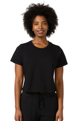 Royal Apparel 14011 Women's Premium Crop Tee - Black