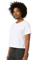 Royal Apparel 14011 Women's Premium Crop Tee - White
