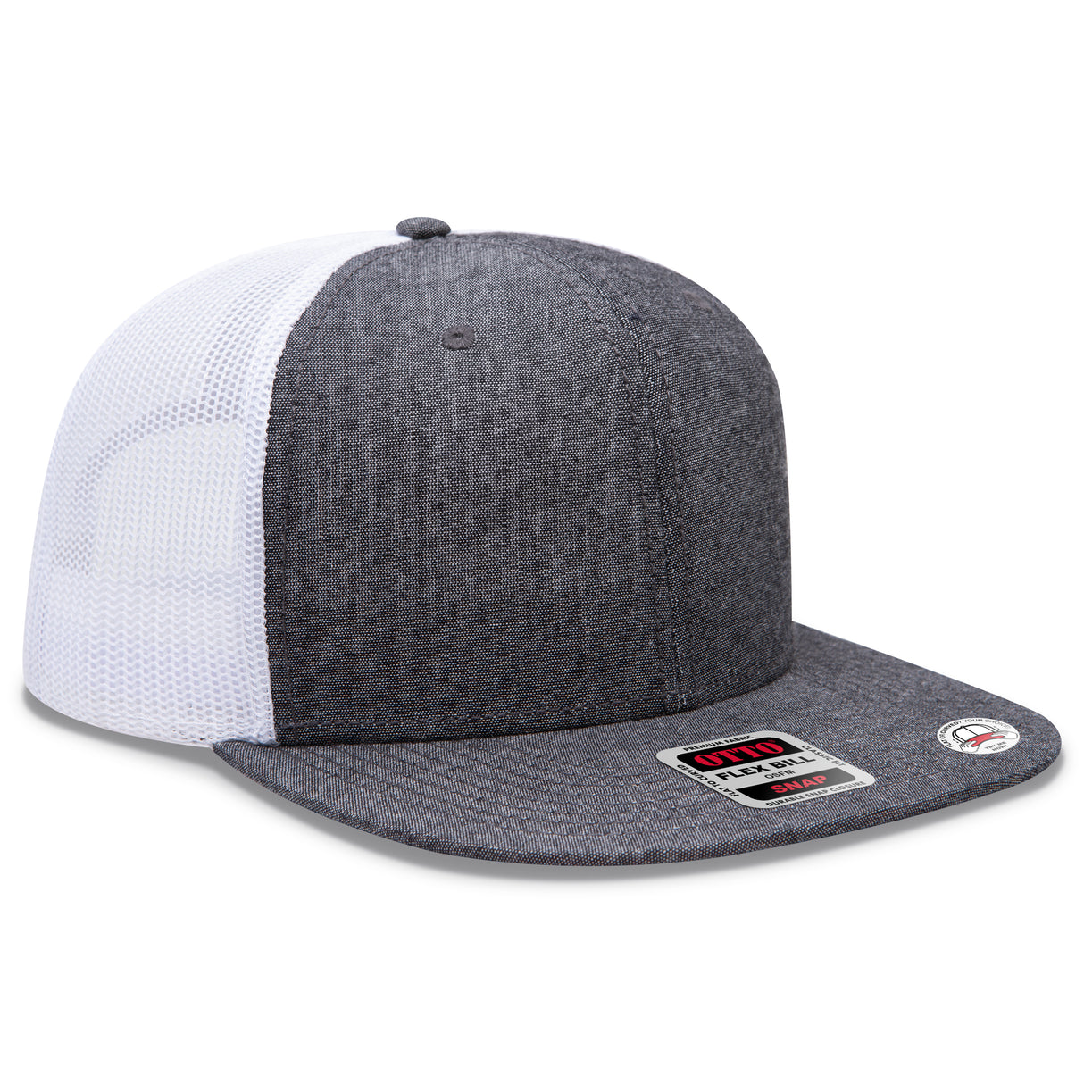 OTTO CAP® OTTO SNAP 6 Panel Pro Style Mesh Back Trucker Snapback Hat OTTO 141-1070