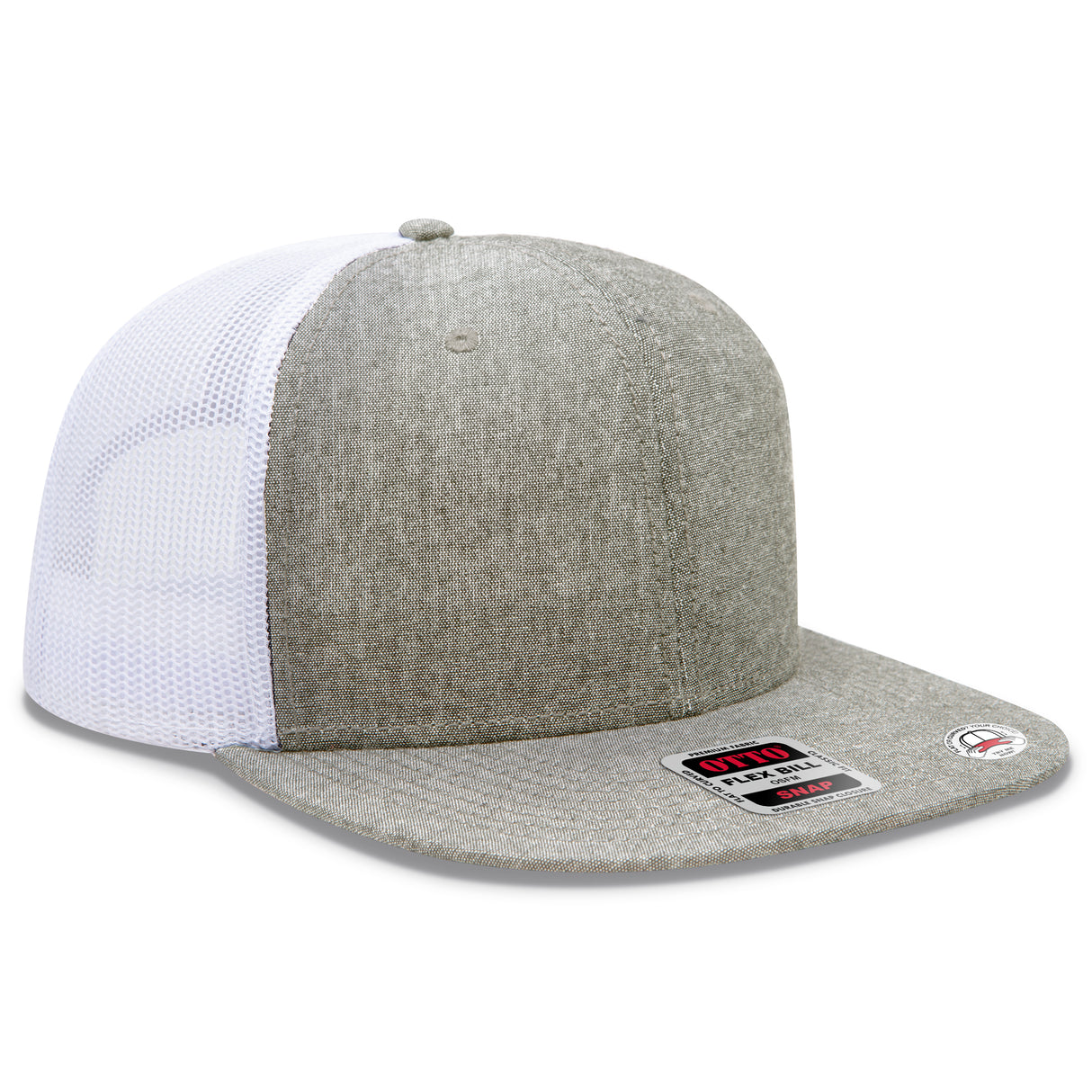OTTO CAP® OTTO SNAP 6 Panel Pro Style Mesh Back Trucker Snapback Hat OTTO 141-1070