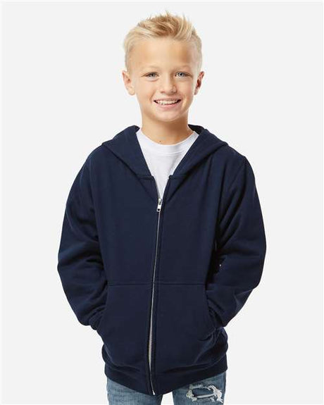 Independent Trading Co. Youth Midweight Full-Zip Hooded Sweatshirt - Independent Trading Co. SS4001YZ