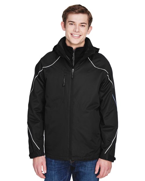 North End Men's Angle 3-In-1 Jacket with Bonded Fleece Liner - North End 14157