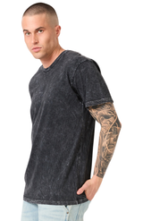 Royal Apparel 14551MW Unisex Premium Mineral Wash Tee - Black