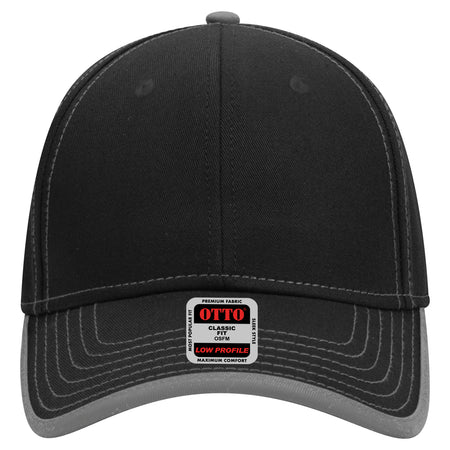 OTTO CAP 6 Panel Low Profile Baseball Cap OTTO 147-1071 Otto Cap 0314 - Blk/Gry OSFM - Adult