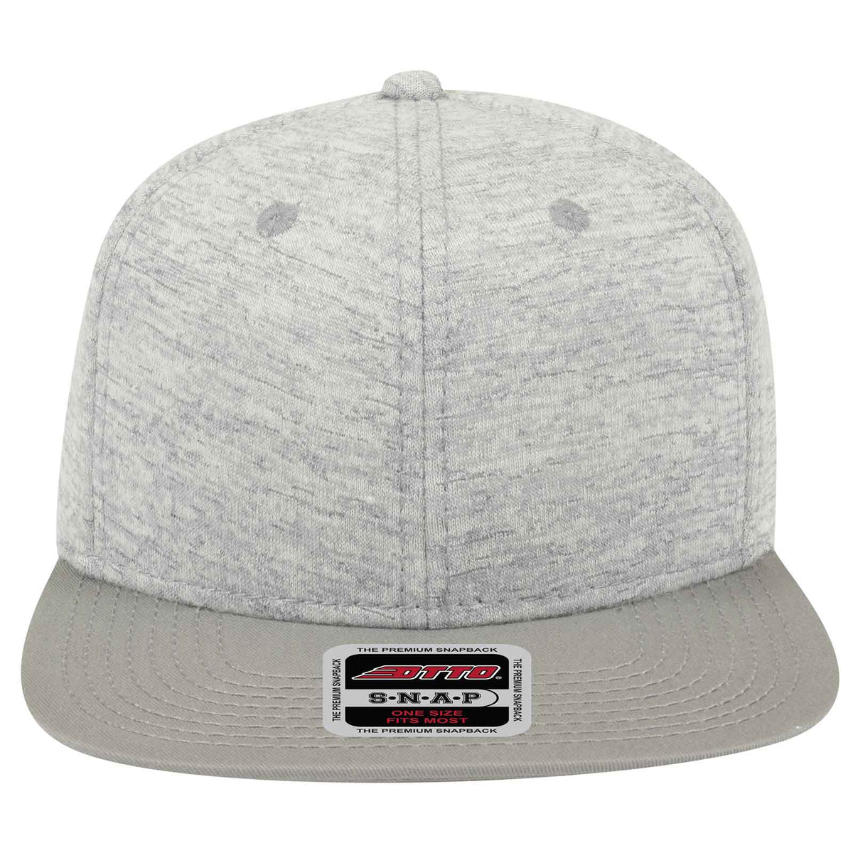 OTTO CAP "OTTO SNAP" 6 Panel Mid Profile Snapback Hat OTTO 148-1218 Otto Cap 1474 - Gry/H. Gry OSFM - Adult