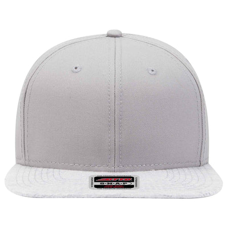 OTTO CAP "OTTO SNAP" 6 Panel Mid Profile Snapback Hat OTTO 148-1218 Otto Cap 7414 - Heath.Gry/Gry OSFM - Adult