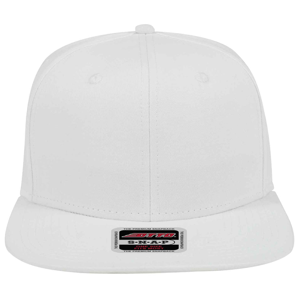 OTTO CAP "OTTO SNAP" 6 Panel Mid Profile Snapback Hat OTTO 148-1224 Otto Cap 016 - White OSFM - Adult