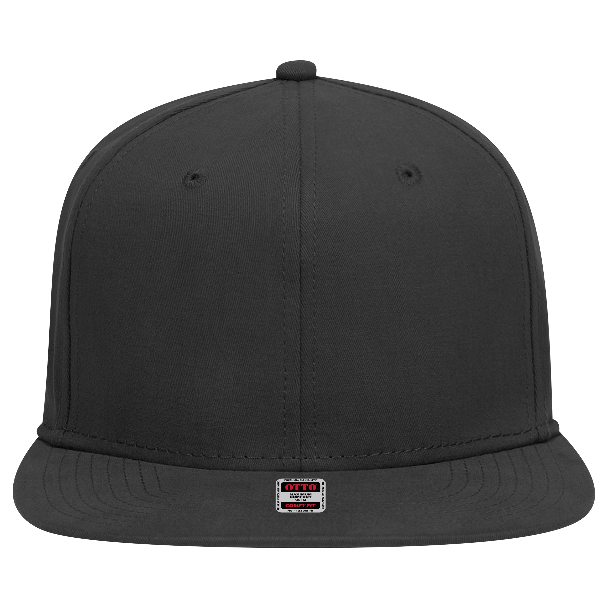 OTTO CAP "OTTO COMFY FIT" 6 Panel Mid Profile Snapback Hat OTTO 148-1228 Otto Cap 003 - Black OSFM - Adult