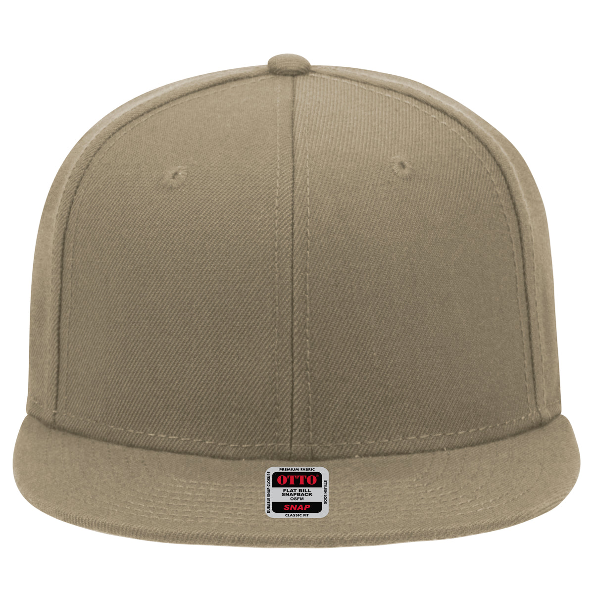 OTTO CAP "OTTO SNAP" 6 Panel Mid Profile Snapback Hat OTTO 148-1267 Otto Cap 032 - Khaki OSFM - Adult