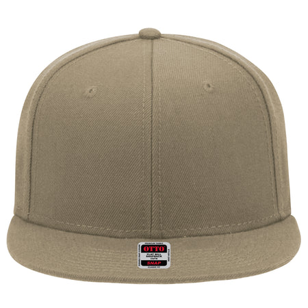 OTTO CAP "OTTO SNAP" 6 Panel Mid Profile Snapback Hat OTTO 148-1267 Otto Cap 032 - Khaki OSFM - Adult