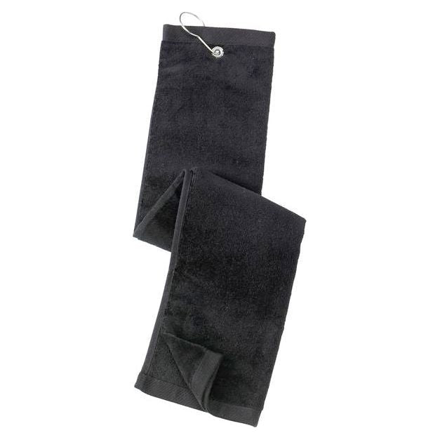 Grommeted Tri-Fold Golf Towel Joe's USA Black