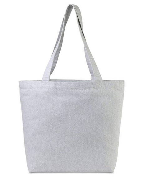 Gemline Aware™ Recycled Cotton Shopper Tote Bag With Interior Zip Pocket - Gemline 102036 Gemline Light Grey One Size