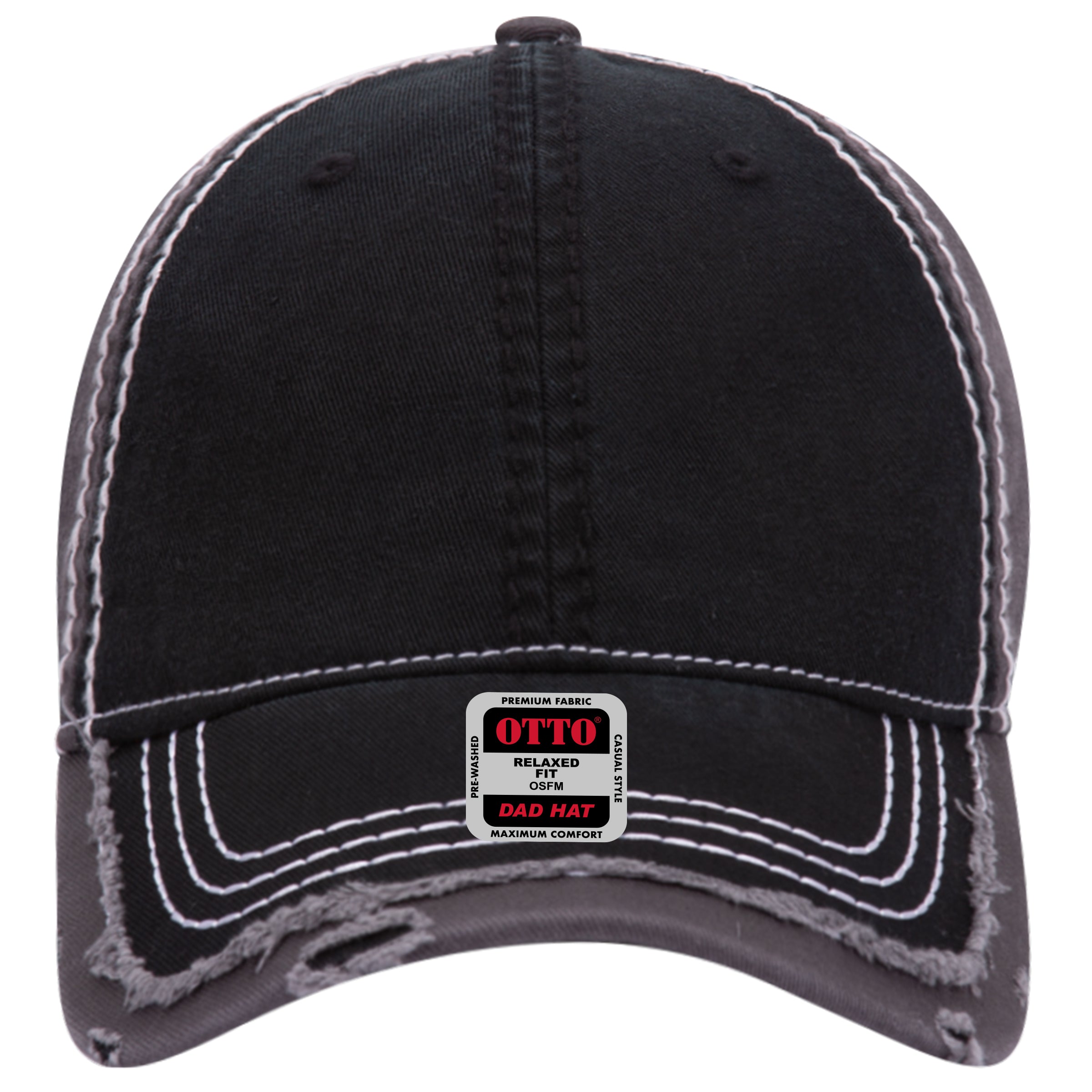 OTTO CAP 6 Panel Low Profile Dad Hat OTTO 149-1091 Otto Cap 030325 - Blk/Blk/Ch.Gry OSFM - Adult