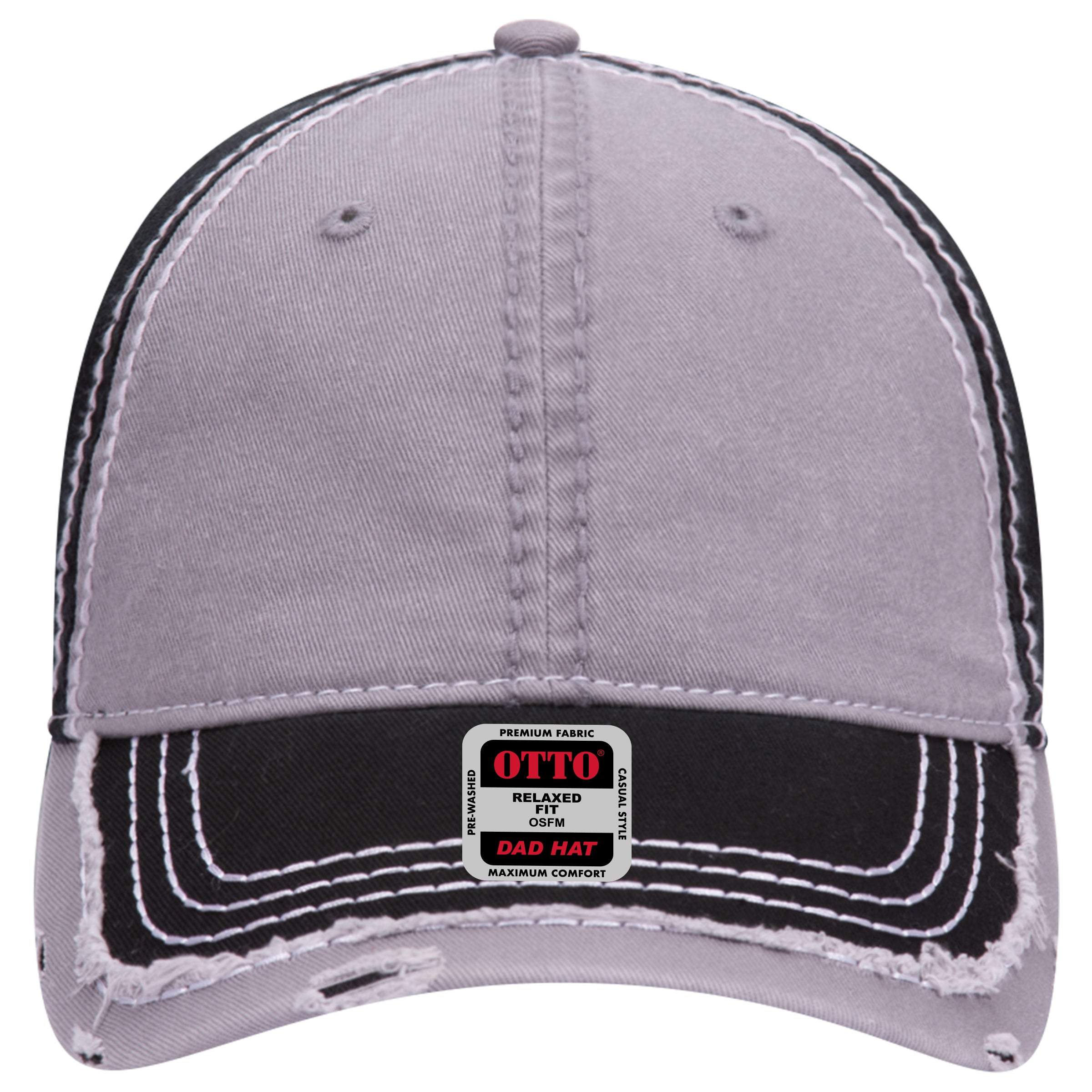 OTTO CAP 6 Panel Low Profile Dad Hat OTTO 149-1091 Otto Cap 031403 - Blk/Gry/Blk OSFM - Adult