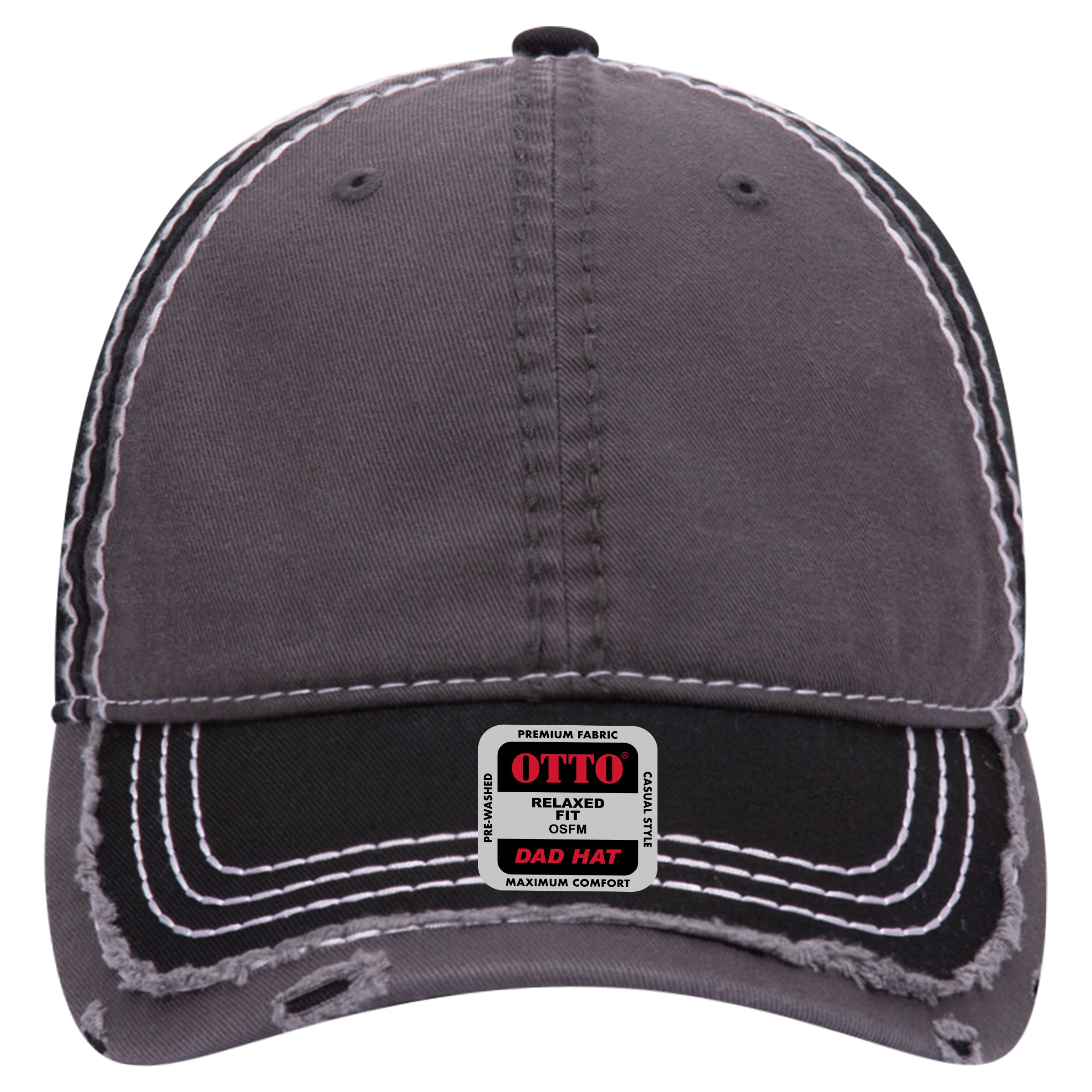 OTTO CAP 6 Panel Low Profile Dad Hat OTTO 149-1091 Otto Cap 032503 - Blk/Ch.Gry/Blk OSFM - Adult