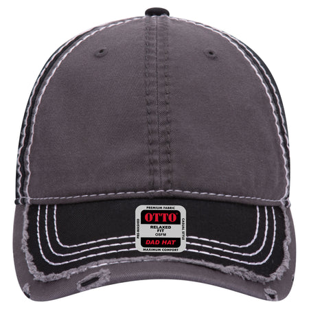 OTTO CAP 6 Panel Low Profile Dad Hat OTTO 149-1091 Otto Cap 032503 - Blk/Ch.Gry/Blk OSFM - Adult