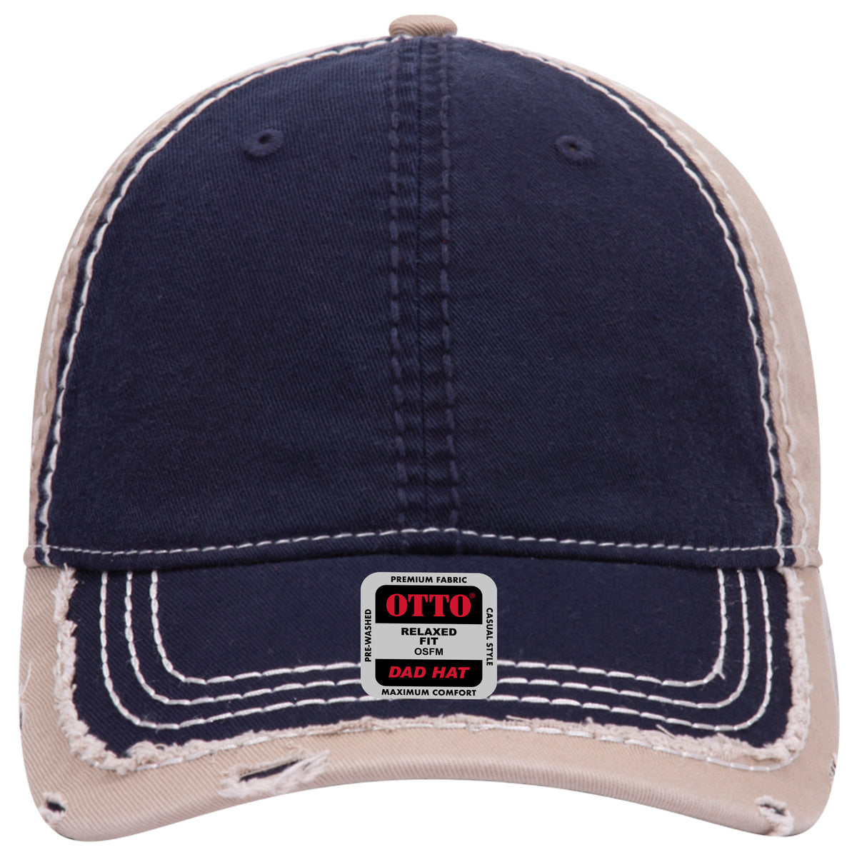 OTTO CAP 6 Panel Low Profile Dad Hat OTTO 149-1091 Otto Cap 040432 - Nvy/Nvy/Kha OSFM - Adult