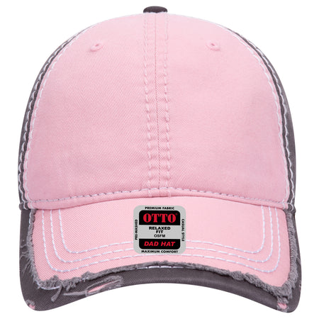 OTTO CAP 6 Panel Low Profile Dad Hat OTTO 149-1091 Otto Cap 505025 - Pnk/Pnk/Ch.Gry OSFM - Adult