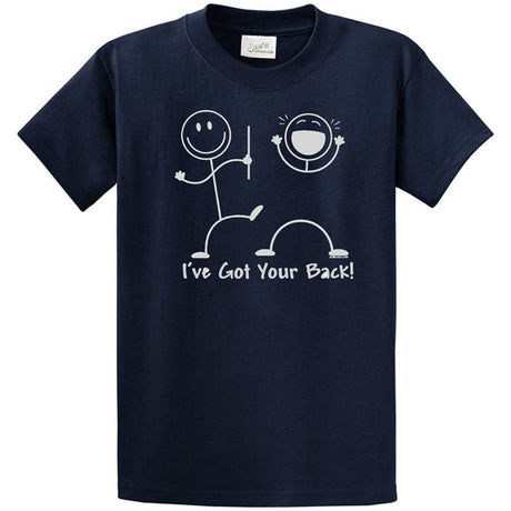 Funny T-Shirt Stick Figures I Got Your Back - Regular, Big and Tall