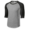 Youth 3/4 Sleeve Cotton Baseball Tee Shirts Joe's USA Heather Grey/Black Youth X-Small