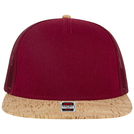 OTTO CAP "OTTO SNAP" 5 Panel Pro Style Mesh Back Trucker Snapback Hat OTTO 154-1174 Otto Cap 11219B - Cork/Bg Mrn OSFM - Adult