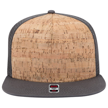 OTTO CAP "OTTO SNAP" 5 Panel Pro Style Mesh Back Trucker Snapback Hat OTTO 154-1174 Otto Cap 2511225 - Char. Gray/Cork/Char. Gray OSFM - Adult