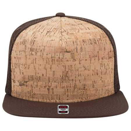 OTTO CAP "OTTO SNAP" 5 Panel Pro Style Mesh Back Trucker Snapback Hat OTTO 154-1174 Otto Cap 3911239 - D.Brn/Cork/D.Brn OSFM - Adult