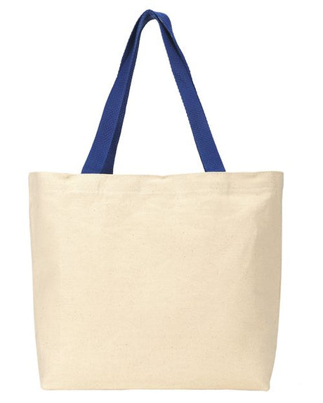 Gemline Colored Handle Tote - Gemline 220 Gemline Natural/ Black One Size