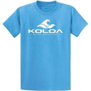 Koloa Surf Co. Kids Wave Logo Cotton T-Shirts Koloa Surf Company Youth X-Small Aquatic Blue / White logo