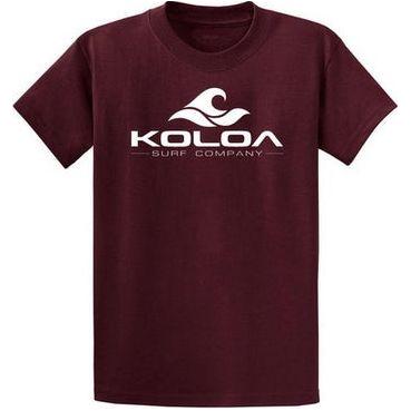 Koloa Surf Co. Kids Wave Logo Cotton T-Shirts Koloa Surf Company Youth X-Small Athletic Maroon / White logo