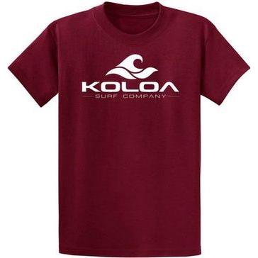 Koloa Surf Co. Kids Wave Logo Cotton T-Shirts Koloa Surf Company Youth X-Small Cardinal / White logo