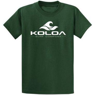 Koloa Surf Co. Kids Wave Logo Cotton T-Shirts Koloa Surf Company Youth X-Small Dark Green / White logo