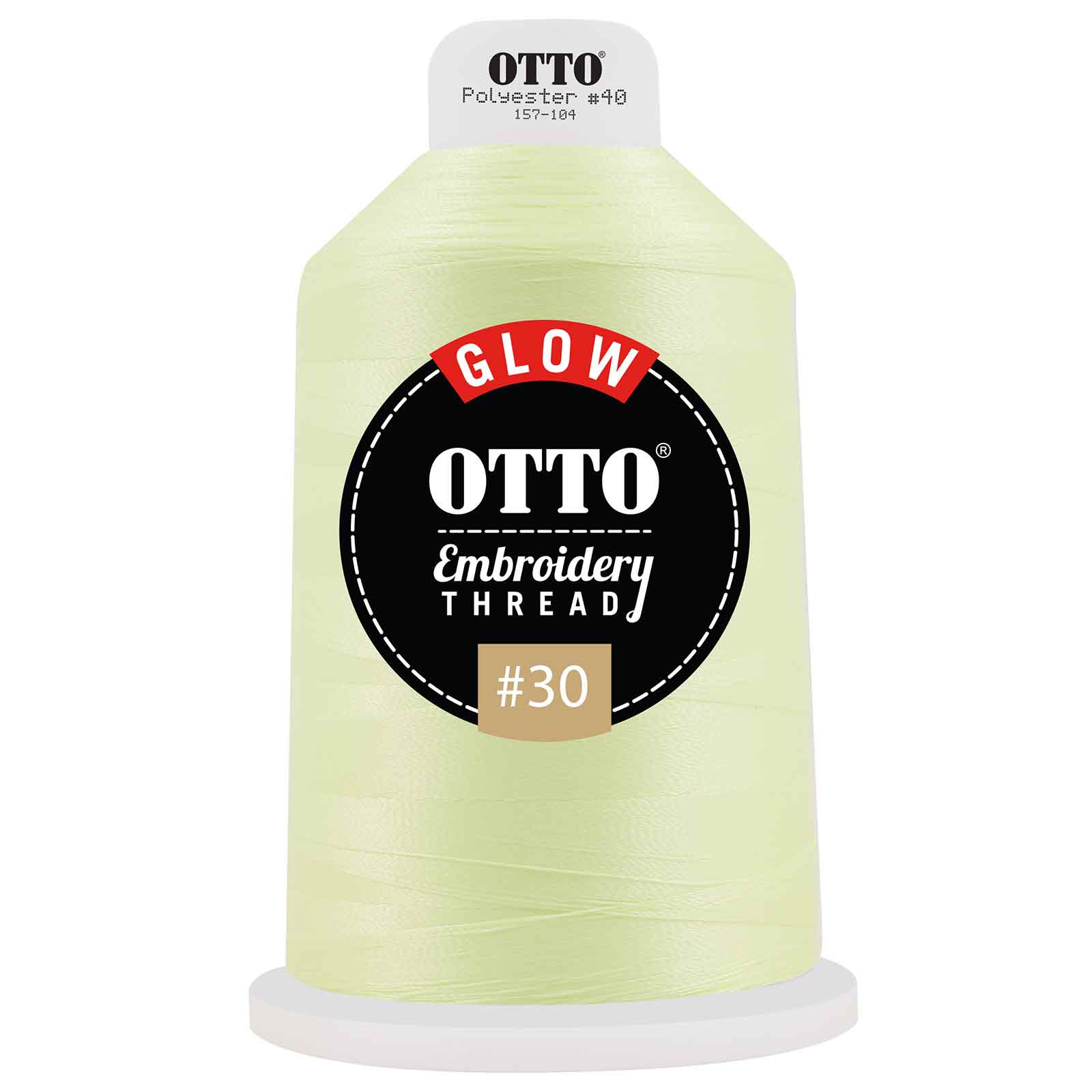 OTTO Embroidery Glow in the Dark Thread #30 4,400 yd. King Cone OTTO 157-104 Otto Cap 603 - Thread 603 OSFM